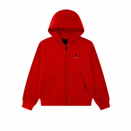 Jordan Brooklyn Full Zip Hoodie – Felpa Bambino Rossa