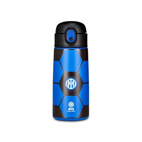 Inter Borraccia Termica 460 ml Ufficiale FC Internazionale Milano in Acciaio Nero Azzurro per Sport Scuola e Tempo Libero Idea Regalo 30F302611