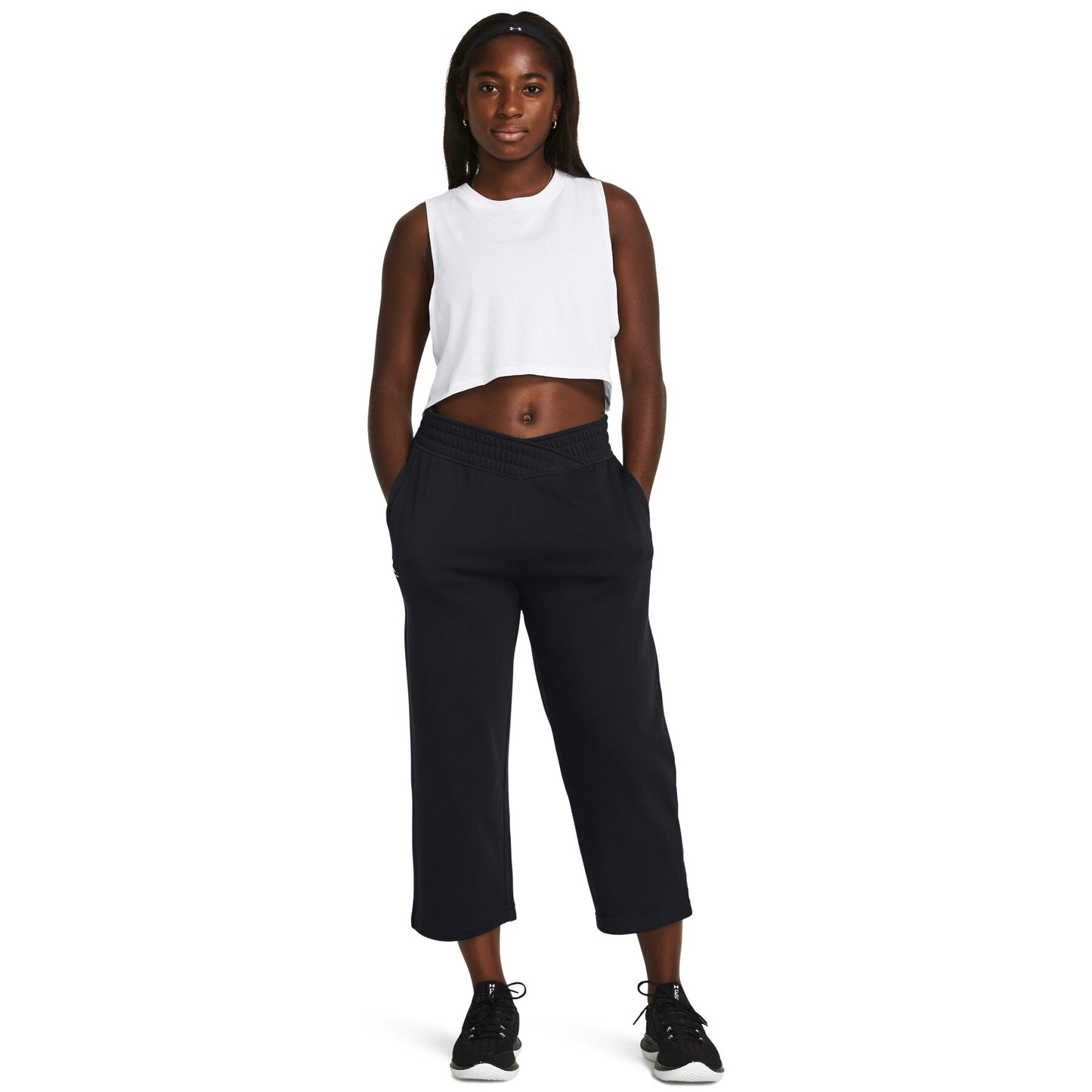 UNDER ARMOUR RIVAL TERRY CROP WIDE LEG 1382737-001