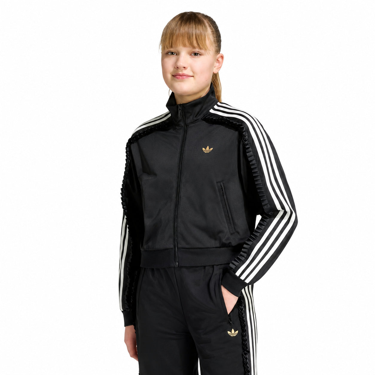 Felpa Adidas Firebird Track Top Bambina Nera KR1365