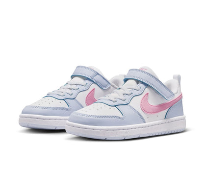 NIKE COURT BOROUGH LOW ESS+ PS WHITE/PINK RISE-FOOTBALL GREY IQ2726-101