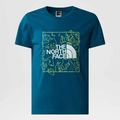 THE NORTH FACE TEEN NEW S/S GRAPHIC TEE BLUE MOSS/LEMON YELLOW NF0A877WYAO1