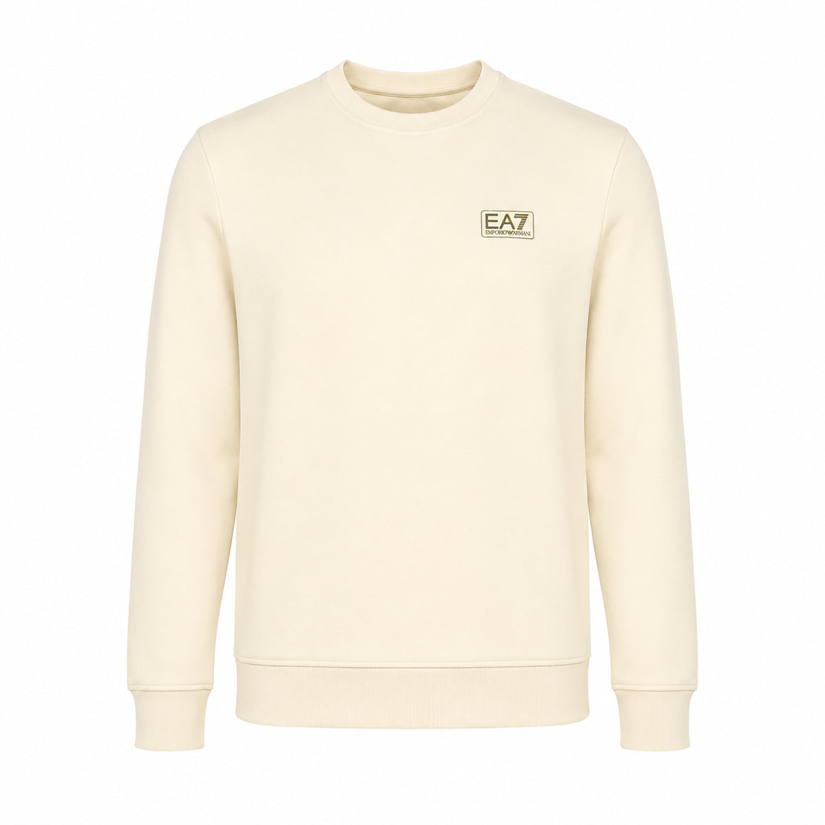 EA7 Felpa Uomo Girocollo in Cotone Panna - 7M002231-U1079