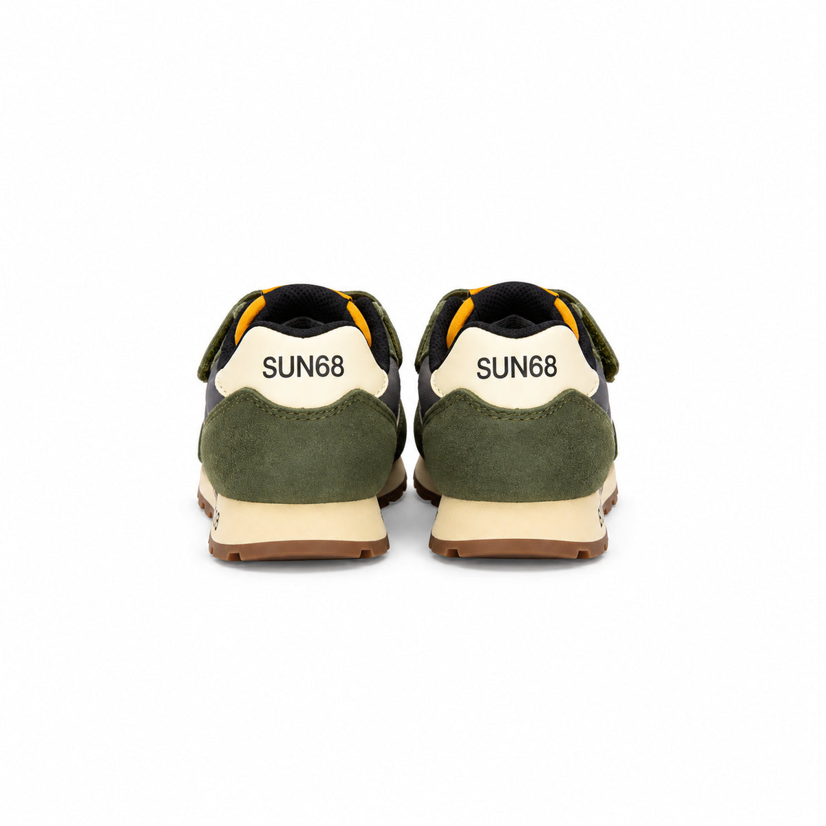 Sun68 Tom Vintage First Step Z46305F-74 – Verde Militare | Scarpe primi passi bambino in nabuk e mesh, sneaker sportiva casual per tutti i giorni