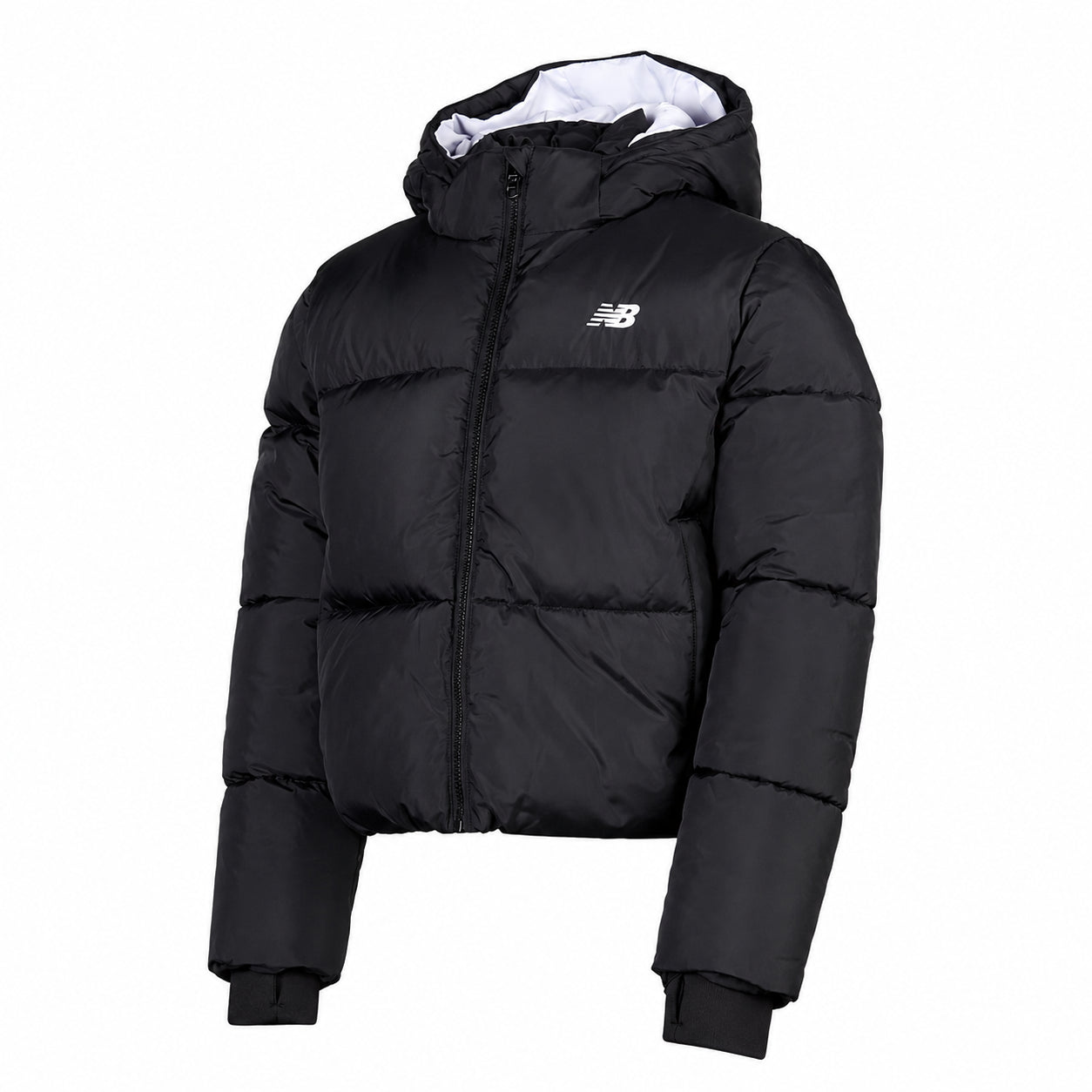 New Balance Unbaffled Puffer Coat Bambina Nero YJ62H2WF