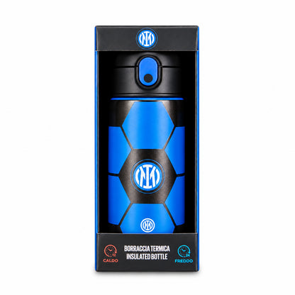 Inter Borraccia Termica 460 ml Ufficiale FC Internazionale Milano in Acciaio Nero Azzurro per Sport Scuola e Tempo Libero Idea Regalo 30F302611