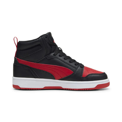 PUMA REBOUND V6 MID JR PUMA BLACK-FOR ALL TIME RED 393831-11