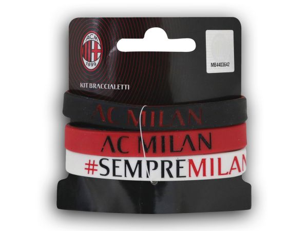 AC MILAN BRACCIALETTI MILAN in gomma rosso/nero SETBRACCIALIMILAN