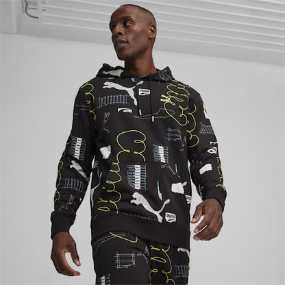 PUMA CLASSICS BRAND LOVE AOP HOODIE TR BLACK-AOP 624300-01