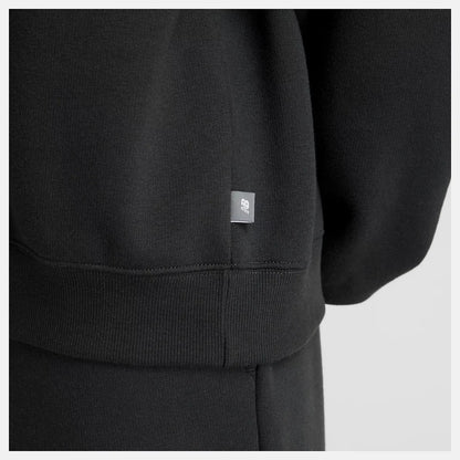 NEW BALANCE NEW LINEAR HERITAGE FLEECE CREW - BLACK WT53516BK