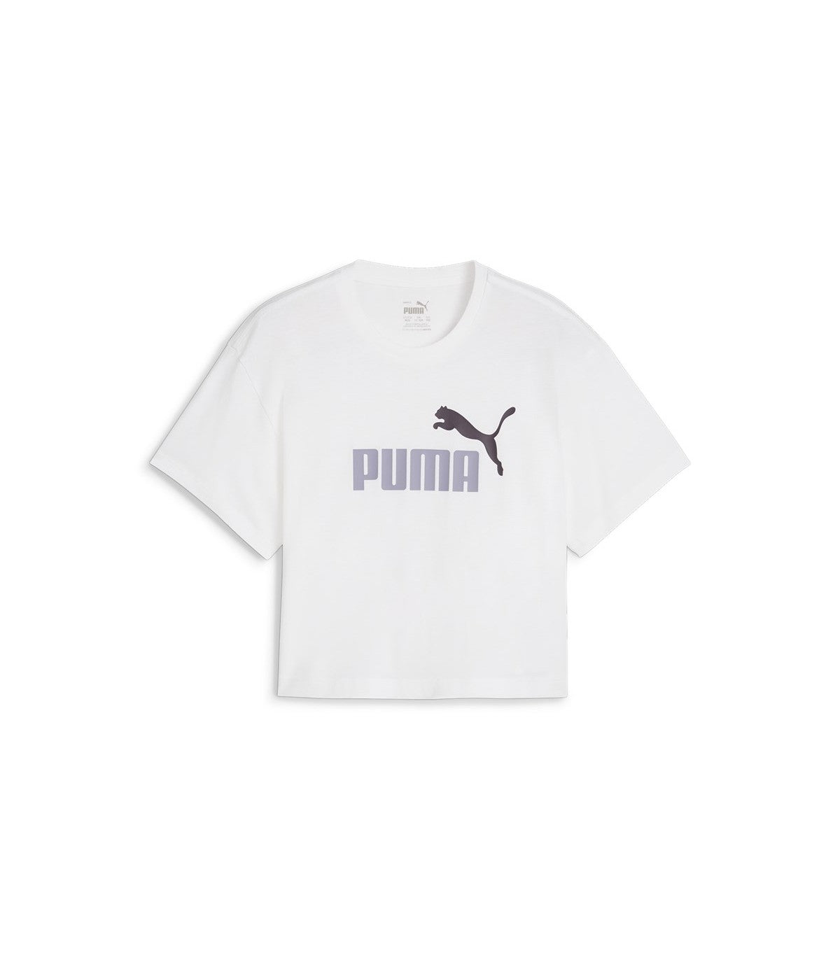 PUMA GIRLS LOGO CROPPED TEE PUMA WHITE-PALE PLUM 845346-83