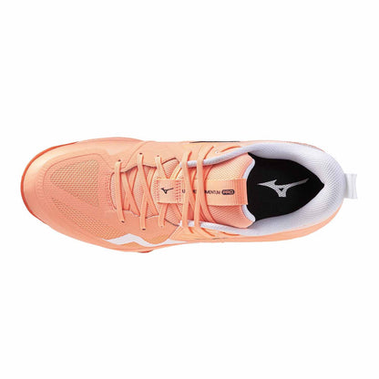 Mizuno Wave Momentum Pro – Scarpe da pallavolo unisex corallo in ecopelle e mesh – V1GA254080