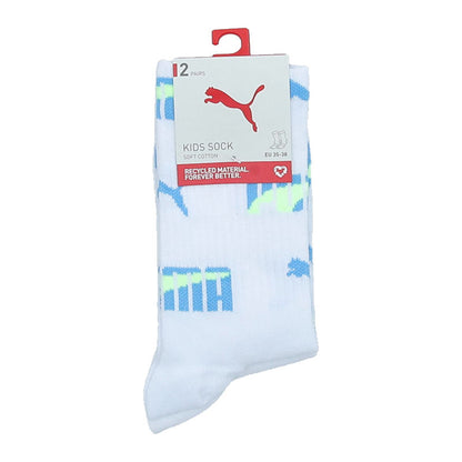 PUMA MULTI LOGO CREW SOCK 2P WHITE/REGAL BLUE 701223647-001