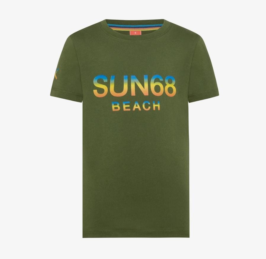 Sun68 BOY'S T-SHIRT SUN68 BEACH BIG LOGO S/S	VERDE SCURO T34341-37