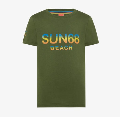 Sun68 BOY'S T-SHIRT SUN68 BEACH BIG LOGO S/S	VERDE SCURO T34341-37