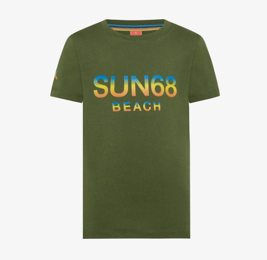 Sun68 BOY'S T-SHIRT SUN68 BEACH BIG LOGO S/S	VERDE SCURO T34341-37