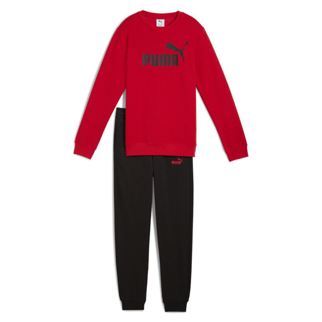 PUMA ESS NO.1 LOGO CREW SWEAT SUIT  FL B RED 689721-11