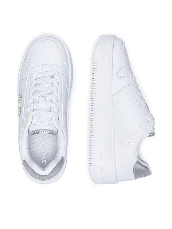CHAMPION RD18 PLAT CHROMO LOW CUT SHOE WHT/SILVER S11715-WW015