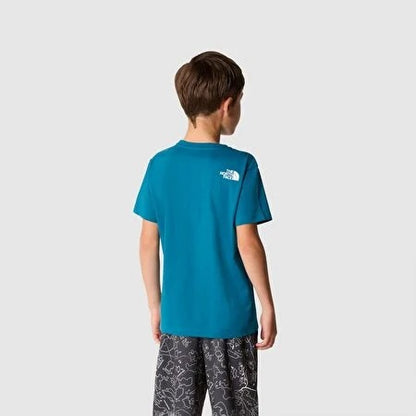 THE NORTH FACE TEEN NEW S/S GRAPHIC TEE BLUE MOSS/LEMON YELLOW NF0A877WYAO1