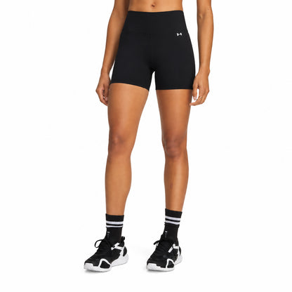 Under Armour Motion Middy 6013790-008 2000001080276 – Pantaloncini Donna Neri in Tessuto Tecnico Traspirante per Sport, Allenamento, Fitness e Tempo Libero, Abbigliamento Sportivo