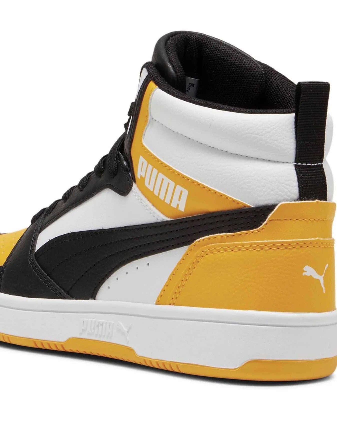PUMA REBOUND V6 MID JR PUMA WHITE-PUMA BLACK-TANGERINE 393831-19