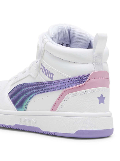 PUMA REBOUND V6 MID BOUNCY SKY AC+ PS PUMA WHITE-LAVENDER ALERT-MAUVED OUT 398726-01