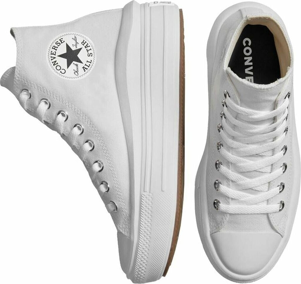 CONVERSE CTAS MOVE HI WHITE/NATURAL IVORY/BLACK scarpe platform donna 568498C