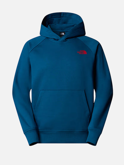 THE NORTH FACE M RAGLAN BOX NSE REGULAR HOODIE MINERAL INK/TNF RED NF0A89F9F9T1