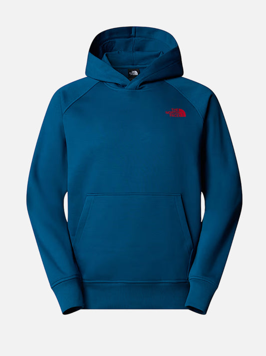THE NORTH FACE M RAGLAN BOX NSE REGULAR HOODIE MINERAL INK/TNF RED NF0A89F9F9T1