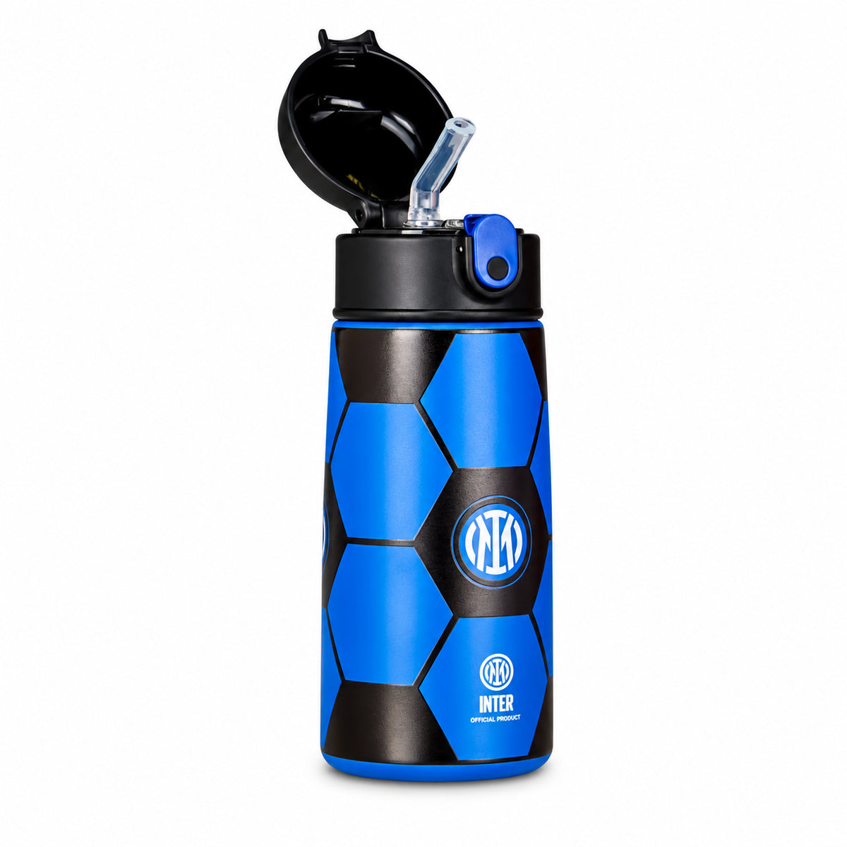 Inter Borraccia Termica 460 ml Ufficiale FC Internazionale Milano in Acciaio Nero Azzurro per Sport Scuola e Tempo Libero Idea Regalo 30F302611
