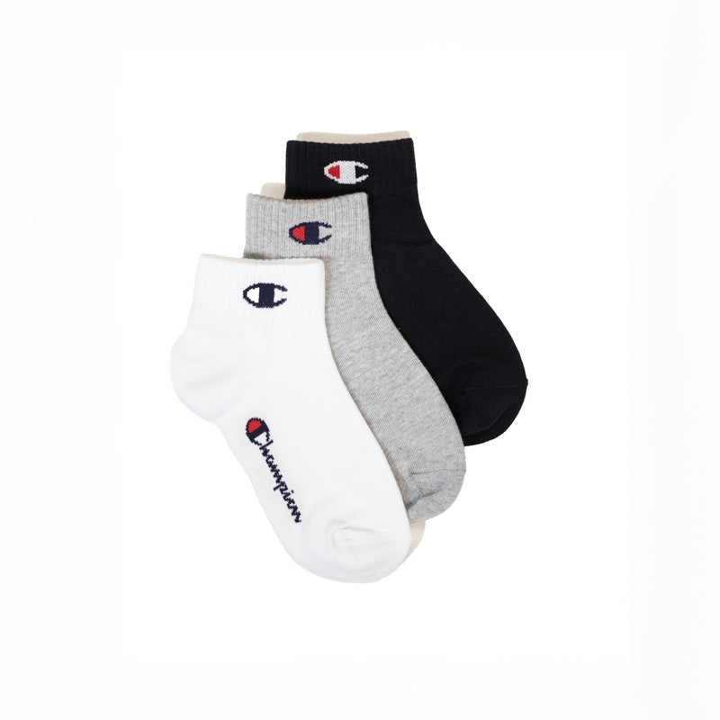 CHAMPION CMP 3PK QUARTER SOCKS OXGM/WHT/NBK-NS U30042-EM006