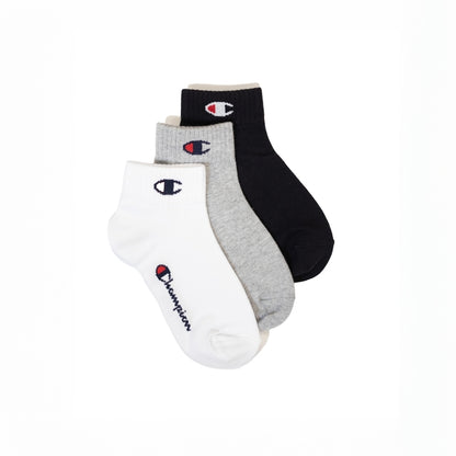 CHAMPION CMP 3PK QUARTER SOCKS OXGM/WHT/NBK-NS U30042-EM006
