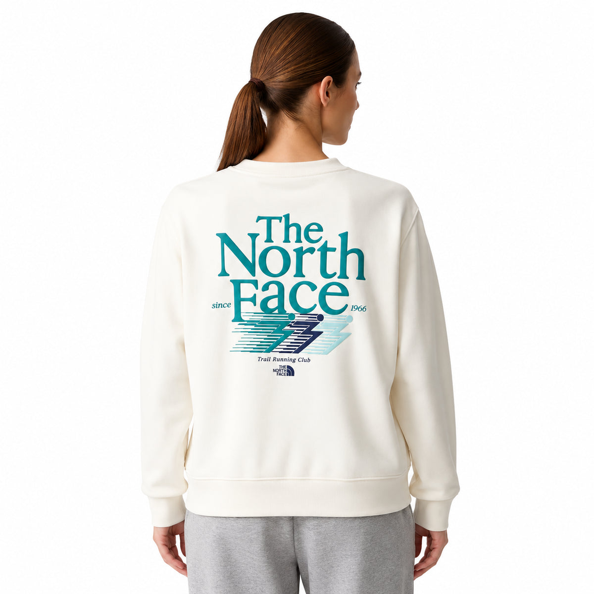 THE NORTH FACE NTF W RETRO TRAIL RELAXED CREW- GRAPHIC WHITE DUNE NF0A8JAUQLI1