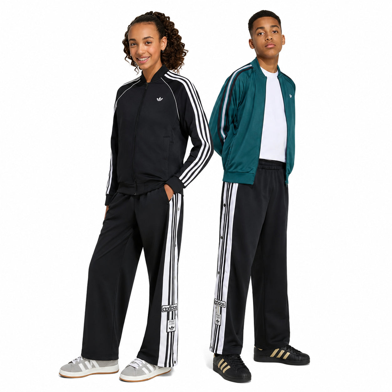 Adidas Pantaloni Bambino Adibreak Nero Bianco KR9119