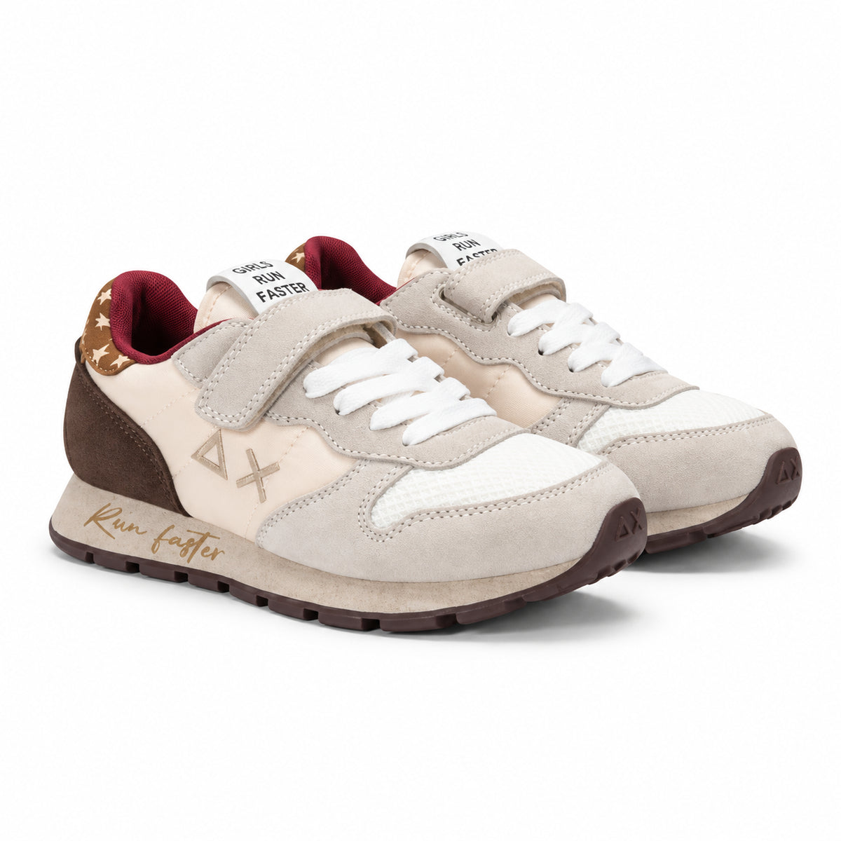 Sun68 Ally Vintage Baby Z46407B-31 – Panna | Scarpe sportive bambina in mesh, sneakers casual dal look delicato per il tempo libero e ogni giorno