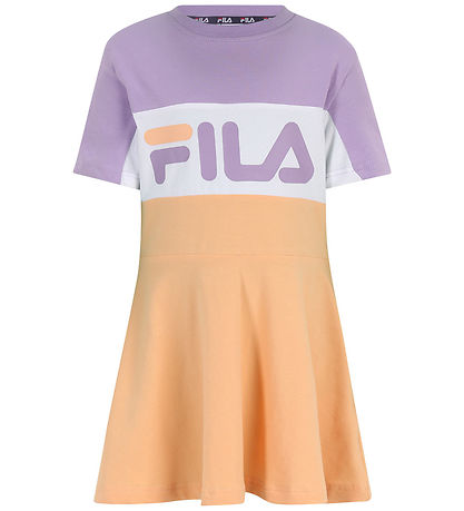 FILA LANDSBERG GRAPHIC TEE DRESS PEACH QUARTZ-VIOLA-BRIGHT WHITE FAK0320-33074