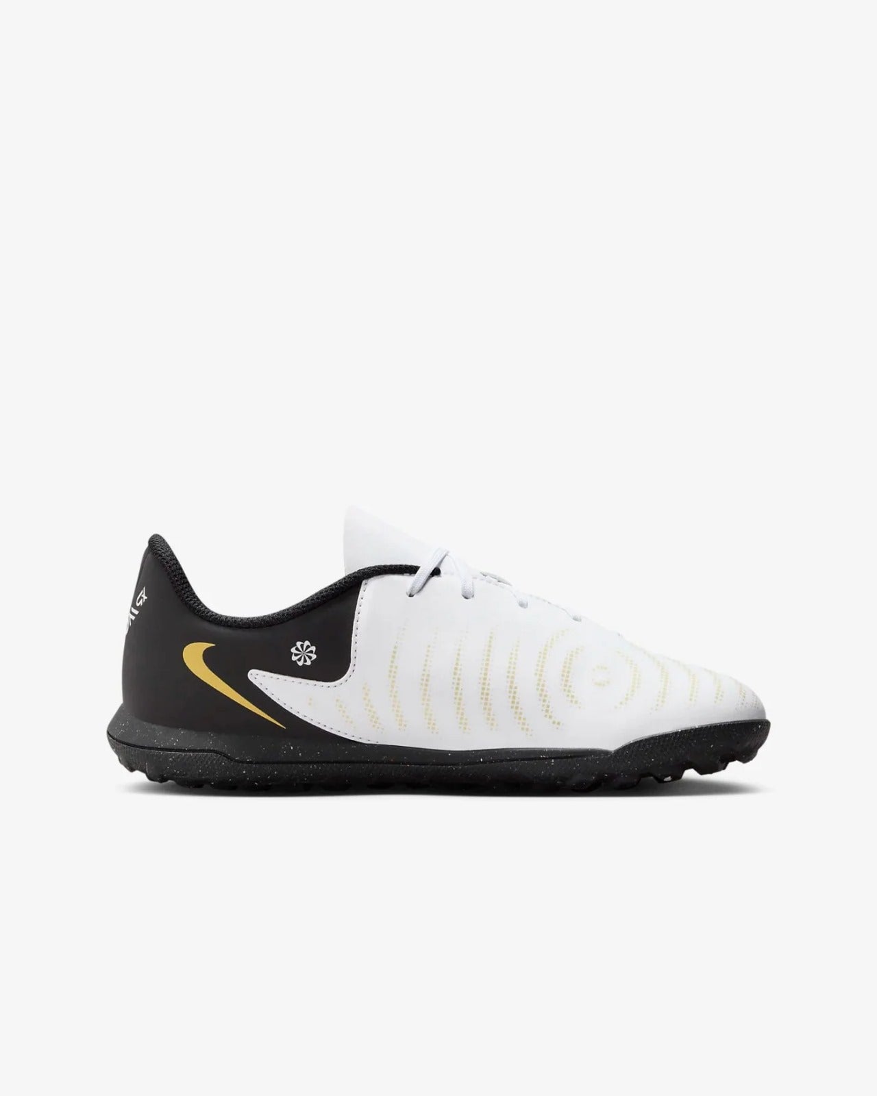 NIKE PHANTOM GX II CLUB TF WHITE/BLACK-MTLC GOLD COIN FJ2604-100