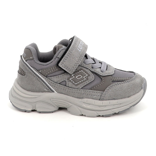 Lotto Boston AMF SUE CL S – Scarpe sportive bambino unisex grigio in nabuk e mesh – 223818-AZW