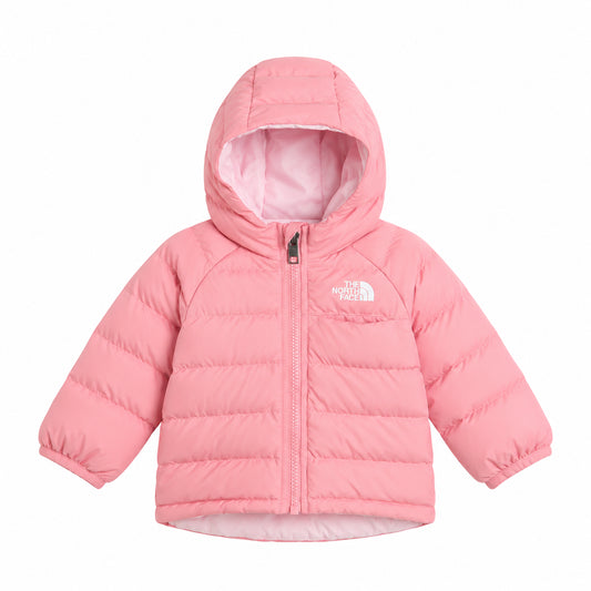 The North Face Baby Reversible Perrito Giacca Imbottita Reversibile con Cappuccio Neonata Bimba Rosa Primrose Inverno Taglie 6-24 Mesi NF0A88W3NO91