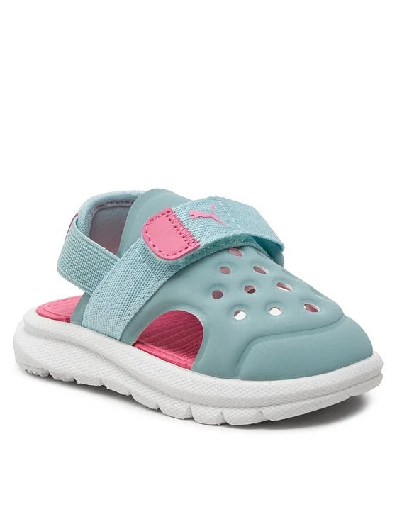 PUMA EVOLVE SANDAL AC INF TURQUOISE SURF-FAST PINK-WHITE 389148-09