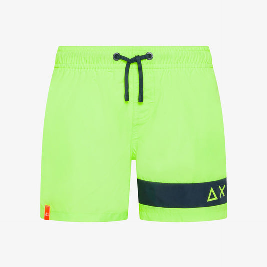 Sun68 BOY'S SWIM PANT STRIPE FLUO ON LEG H36307-63