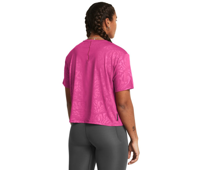 UNDER ARMOUR RUSH ENERGY EMBOSS CROP SS	ASTRO PINK 1383640-686