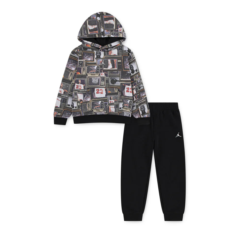 Jordan JRD JDB MJ BROOKLYN AOP FT SET BLACK 85F239-023