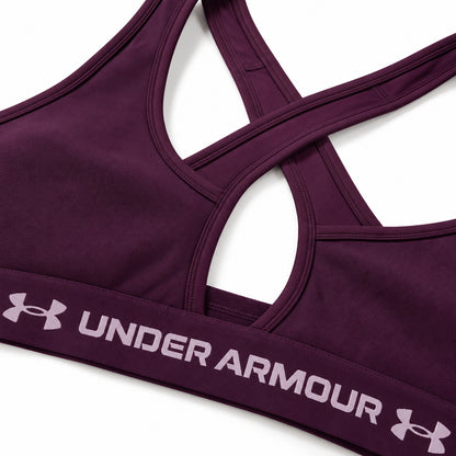 Under Armour Crossback Mid Bra – Reggiseno sportivo donna viola in tessuto tecnico traspirante – 1361034-526