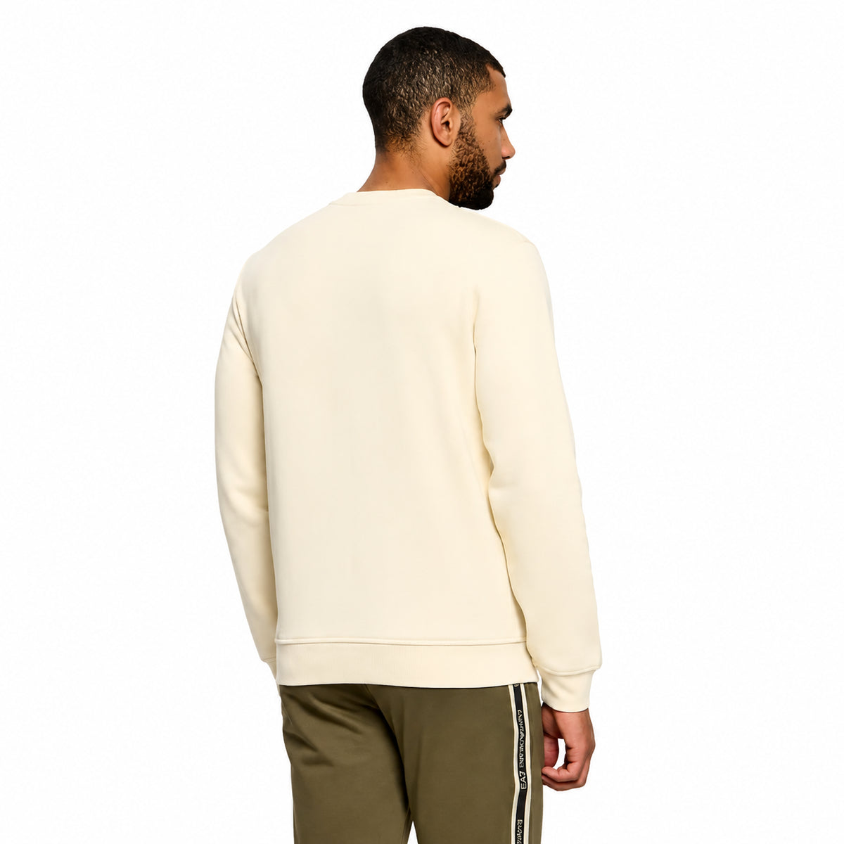 EA7 Felpa Uomo Girocollo in Cotone Panna - 7M002231-U1079 – foto 4