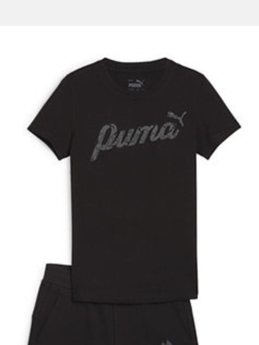 PUMA BLOSSOM TEE & SHORTS SET G BLACK 680320-01