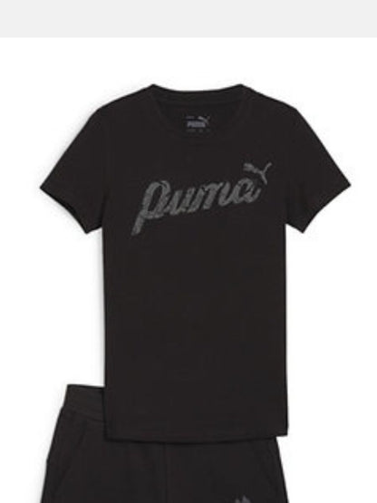 PUMA BLOSSOM TEE & SHORTS SET G BLACK 680320-01