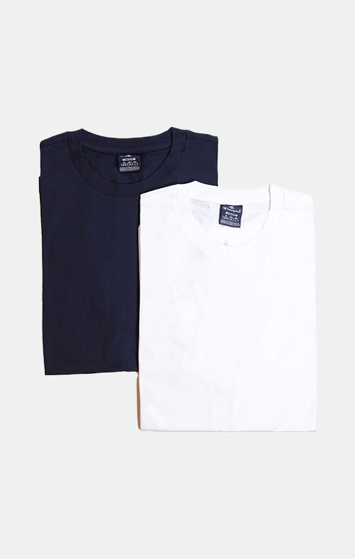 CHAMPION 2PACK CREW-NECK WHT/NNY 219844-WW001