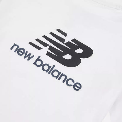 New Balance Stacked Logo Jersey Tee LAKG0246-BWE | Unisex Bambino | Bianco