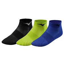 Mizuno Run Sock Triple Pack – Nero/Rosa/Turchese